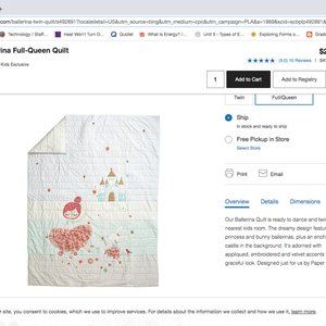 Land of Nod- Crate and Barrel Kids Ballerina Quilt